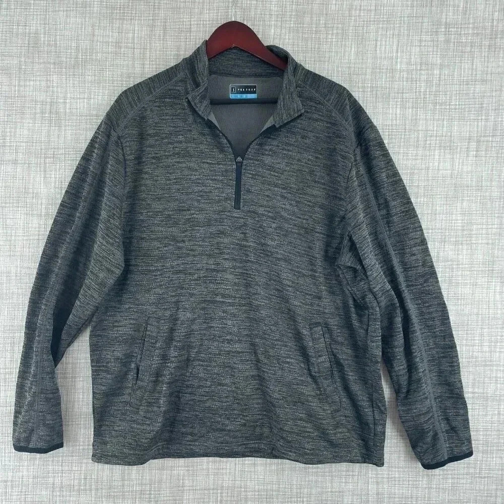 PGA Tour Sweatshirt Hoodie Mens L 1/4 zip gray 0791